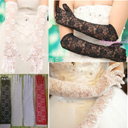 婚纱手套蕾丝长款红色，新娘礼服结婚手套演出米白黑色影楼拍照用品