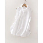 爱琴海女装Upinlook “空气白“气质花边领上衣无袖宽松衬衫89263
