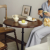 法式复古小圆桌中古实木咖啡桌网红店美式桌子客厅沙发家用茶几桌