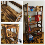 定制厂供简易书架实木落地置物架简约现代儿童松木书柜原木学生用