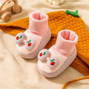 秋冬婴儿棉鞋软底防滑棉鞋加绒3-6-12个月男女宝宝不掉学步棉鞋