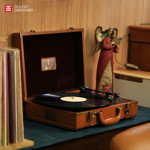 巫1900mini黑胶唱片机 便携蓝牙音响一体式皮箱留声机 复古LP礼物