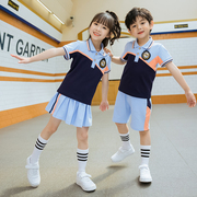 小学生夏季校服运动套装幼儿园园服夏装学院风儿童班服纯棉短袖服