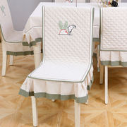 中式坐垫布艺餐桌布椅套椅垫套装现代简约家用田园餐椅套椅子套罩