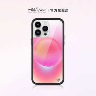 Wildflower粉色极光手机壳Hot Pink Aura适用苹果iPhone15/14/13/Pro/Max/Plus硬壳全包硅胶防摔ins时尚wf