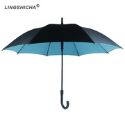双层伞布超大长柄伞全纤维伞骨弯钩自动直杆伞加大号长伞抗风雨伞