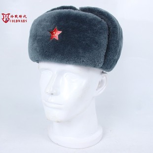 冷战时代复刻苏联俄罗斯乌沙卡，棉帽m69红军之星灰冬帽栽绒雷锋帽