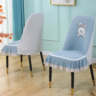 轻奢弧形椅子套罩餐桌椅套，坐垫靠背一体，垫四季通用半圆椅垫凳子套