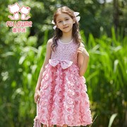 富罗迷女童礼服裙，重工玫瑰花公主裙夏季洋气，优雅小女孩演出裙