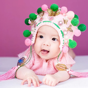 百天宝宝拍照服装满月百日照摄影道具儿童拍摄创意背景中国风国潮