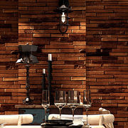 美式复古做旧个性木板木纹墙纸书房酒吧餐厅服装店咖啡厅背景壁纸