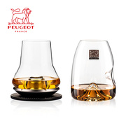法国进口peugeot标致水晶玻璃，创意威士忌酒杯带底座，闻香杯洋酒杯
