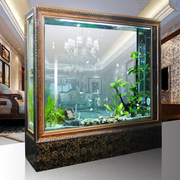 鱼缸家用客厅屏风落地式生态隔断玄关靠墙奢华免换水现代大型鱼缸
