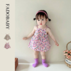 ins韩版夏季婴幼儿洋气碎花吊带娃娃衫包屁短裤女宝宝两件套装