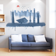 上海印象装饰墙面贴纸客厅背景墙布置3d立体墙贴墙纸自粘遮丑贴画