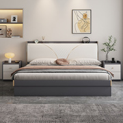 床现代简约高箱气动储物床，小户型主卧1.8米双人床，轻奢现代板式床