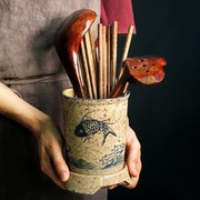 日式筷篓陶瓷筷子筒沥水家用筷子，桶厨房筷子，盒餐具笼收纳架置物架