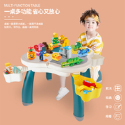 2023儿童积木桌多功能学习拼装积木，宝宝2男女孩3-6周岁大颗粒玩具