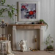 美式复古实木民宿装饰壁炉架，展示创意个性，婚礼摄影置物欧式简约柜