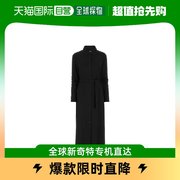 香港直邮a.p.c.女士长袖连衣裙，黑色翻领透气气质优雅职业洋气显瘦