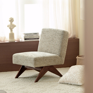 作壳ZOK丹麦设计轻复古实木客厅休闲椅子侘寂风沙发椅阳台单人