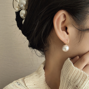 贝珠法式复古珍珠耳环女轻奢小众设计高级感气质耳钩耳钉简约耳饰