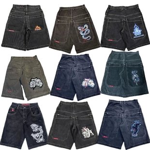 Jeans and shorts man美式小众嘻哈哥特Y2K口袋宽松牛仔裤短裤男