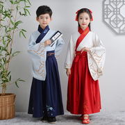 汉服男童幼儿中国风儿童书童，古风女童古装襦裙小学生，国学服装演出