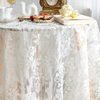 法式蕾丝圆桌桌布长方形餐桌，浪漫绣花白色，高级感定制美式ins颜值