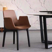 北欧后现代轻奢餐椅现代简约家用时尚设计师创意，皮椅复古餐厅椅子