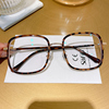 豹纹眼镜可配镜片近视女大框板材合金复古文艺小可爱眼镜框架显瘦