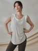 WEDCW宽松运动背心女显瘦速干健身衣无袖跑步长款遮臀瑜伽T恤罩衫