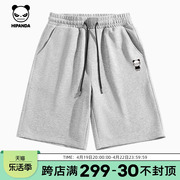 Hipanda你好熊猫潮牌高级基础款纯棉短裤男2024夏季运动裤