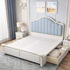 美式实木双人床1.5m1.8米主卧婚床白色1.35儿童床1.2米储物单人床