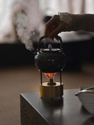 观物原创设计三寸，高端铜茶炉，户外酒精炉明火煮茶器小号便携