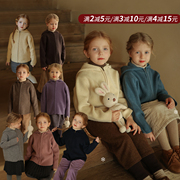 女童绵羊毛混纺百搭连帽，针织外套宝宝幼儿园，秋冬洋气毛衣针织衫