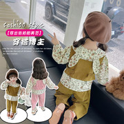 女宝宝套装秋装洋气韩版儿童休闲三件套1二2到3五6岁女童春秋衣服