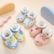 婴儿棉鞋袜0一6一12月幼儿宝宝学步鞋子，秋冬季款加厚保暖加绒软底