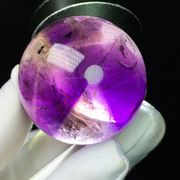 天然乌拉圭紫水晶球深紫彩虹千层原石原矿打磨办公室客厅桌面摆件
