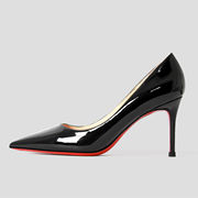 新红底高跟鞋女细跟舒适优雅单鞋黑色漆皮性感尖头CL同款女鞋