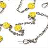 黄色米白色笑脸装饰包链条配件包带肩带小包链金属链手机壳小挎链