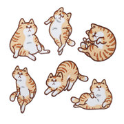 宠物猫咪精致小猫刺绣布贴补丁，贴可爱橘猫动物，绣花装饰贴破洞修补