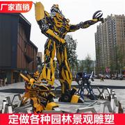 大型变形金刚雕塑模型汽车人模型金属机器人擎天柱大黄蜂雕塑