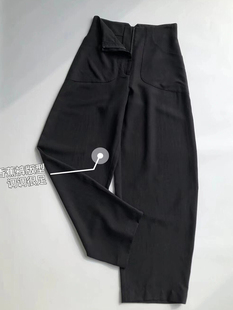 黑色裤子日系慵懒风亚麻香蕉裤子女设计苎麻垂坠感显瘦镰裤