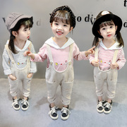2022韩版春装女童休闲运动套装女宝宝长袖套装1-2-3-4-5-6岁
