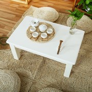 白色烤漆榻榻米茶几实木和室地台日式矮桌炕桌家用阳台飘窗小桌子