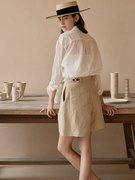 轻透白衬衫女秋季肌理感薄款长袖防晒衫纯棉日系宽松设计感衬衣