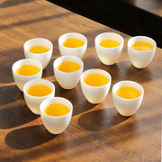 德化白瓷茶杯羊脂玉陶瓷，功夫茶具品茗杯10个装喝茶专用茶碗小茶杯