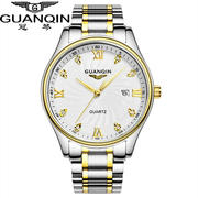防水品牌表冠琴士手表，高品质钢带男石英表瑞士商务