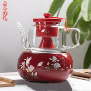 电陶炉煮茶耐热玻璃煮茶壶陶瓷蒸茶器全自动家用茶具普洱泡茶器具